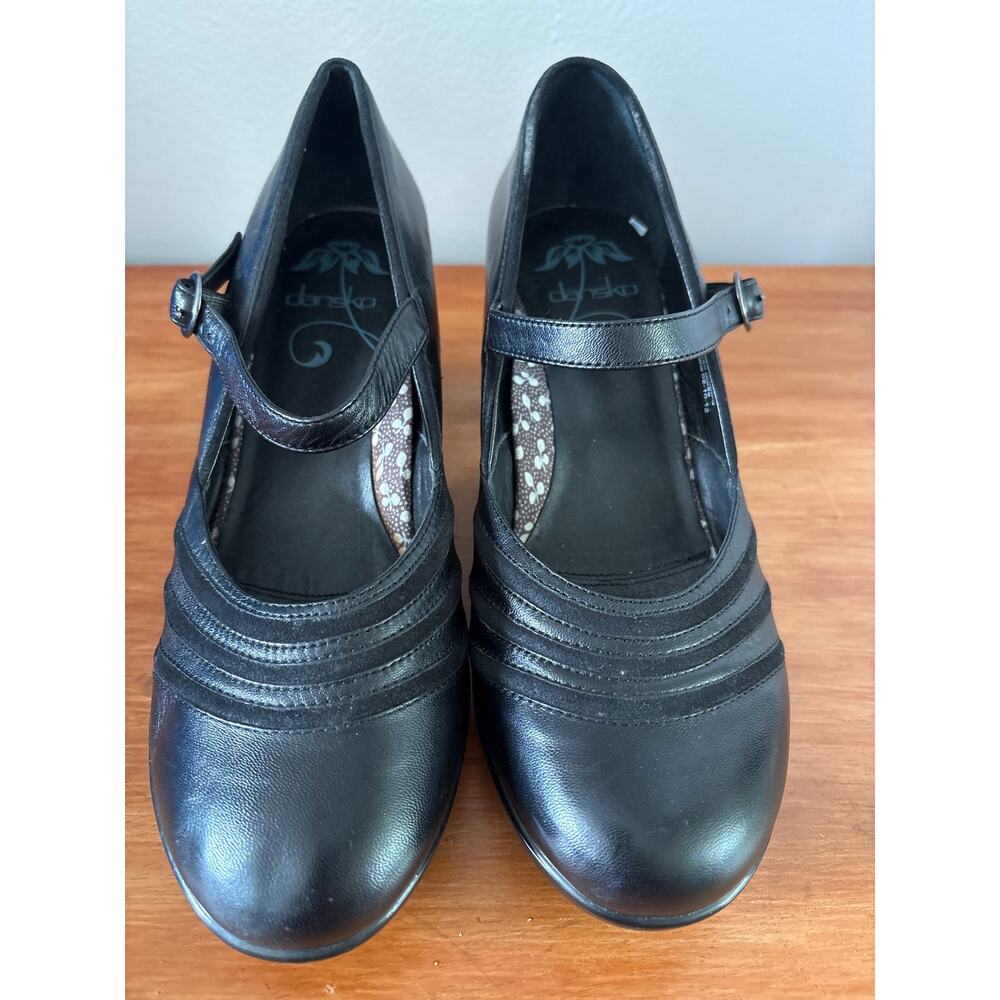 Dansko Becca Mary Jane Pumps Black Leather Asymmentrical Strap Womens 40 - Picture 2 of 8